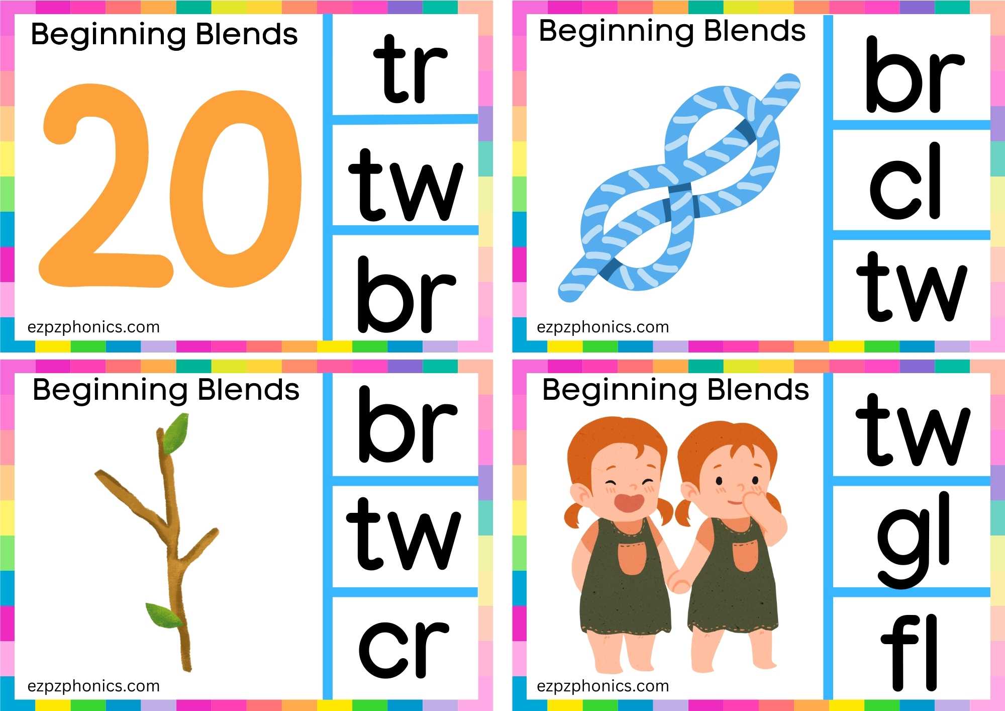 TW Beginning Blends Clip Cards Look At The Images And Clip The Correct Letters Set 1